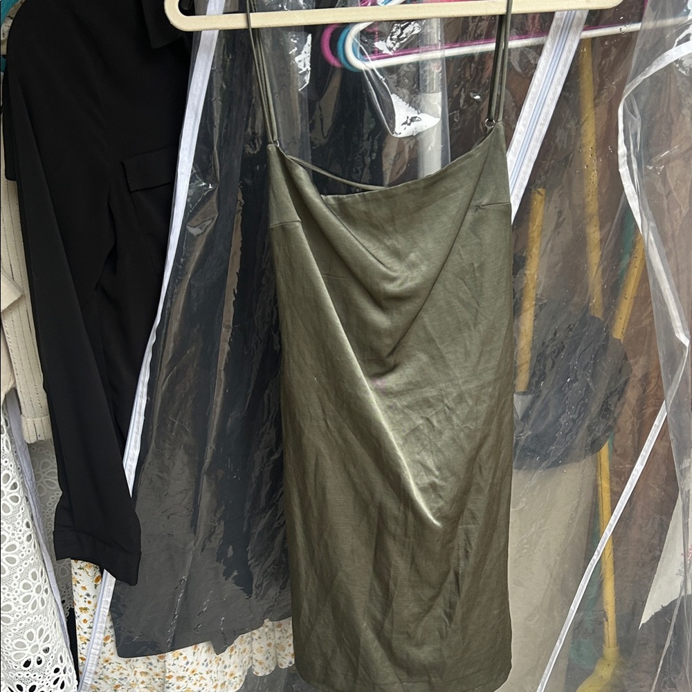 Olive Green Slip Dress